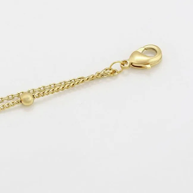 14k Gold Filled Honey Bee Charm Two Layers Anklet