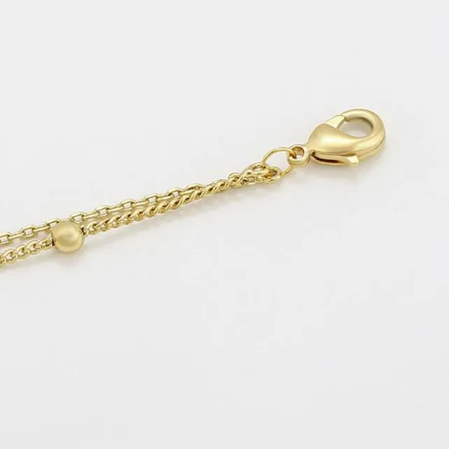 14k Gold Filled Honey Bee Charm Two Layers Anklet