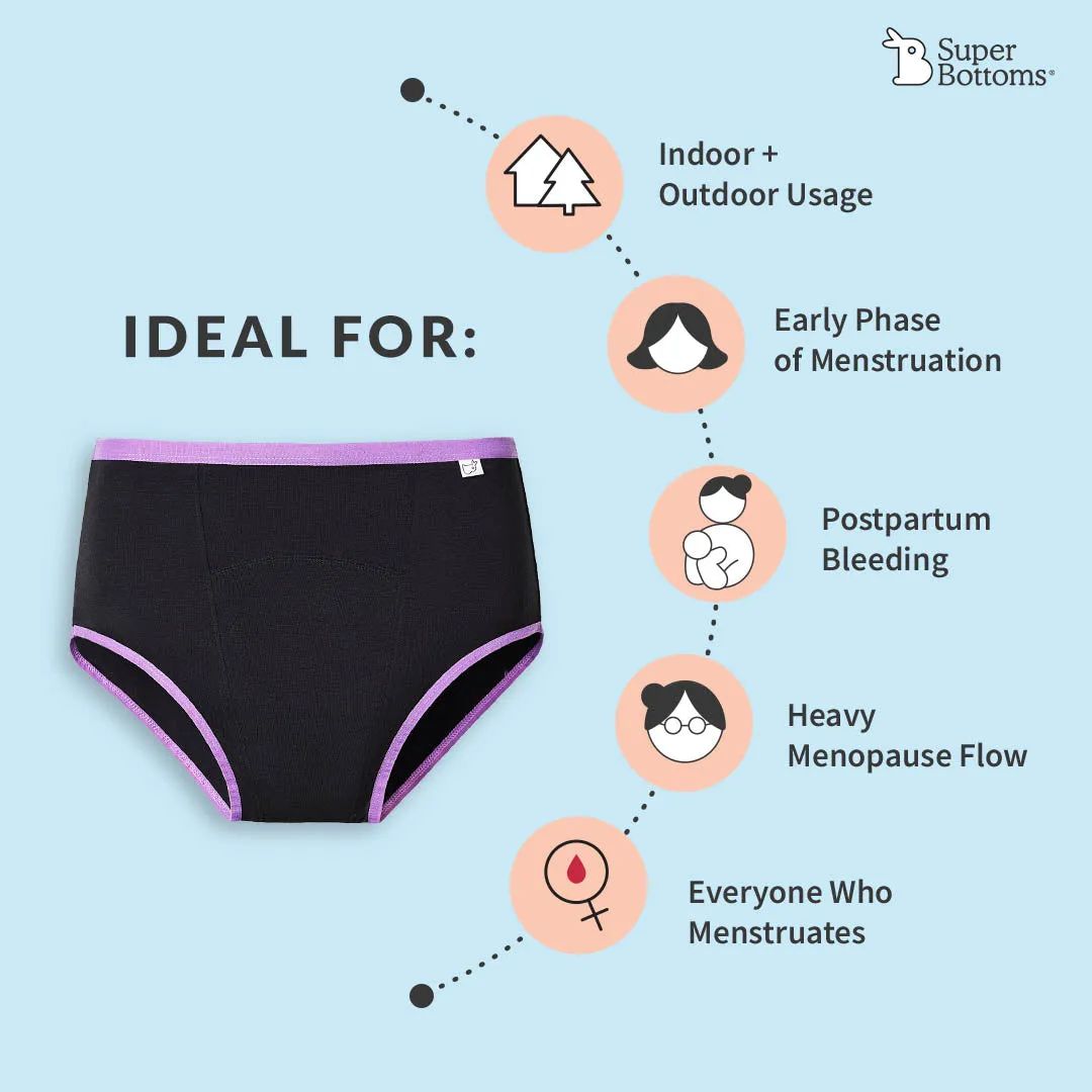 2 Period Underwear + 2 Flow Lock Cloth Pads + Free Wet Pouch