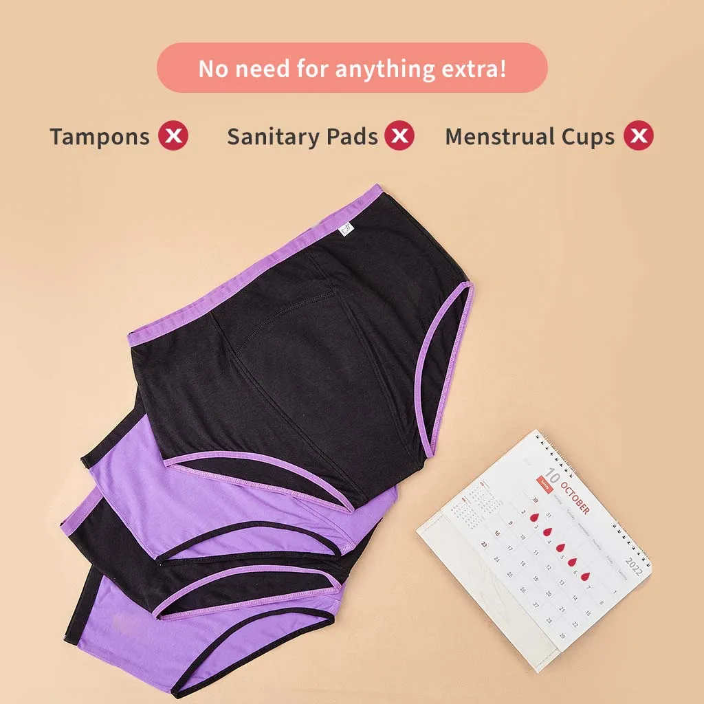 2 Period Underwear + 2 Flow Lock Cloth Pads + Free Wet Pouch