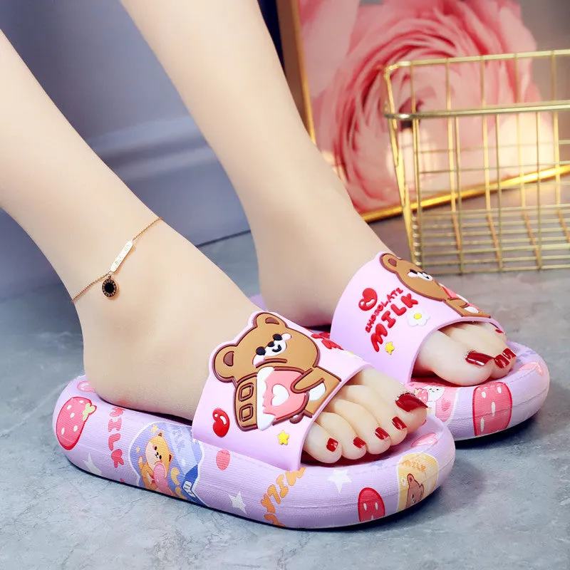 6 Colors Sweet Bear Sandals Home Wear Slippers ON876