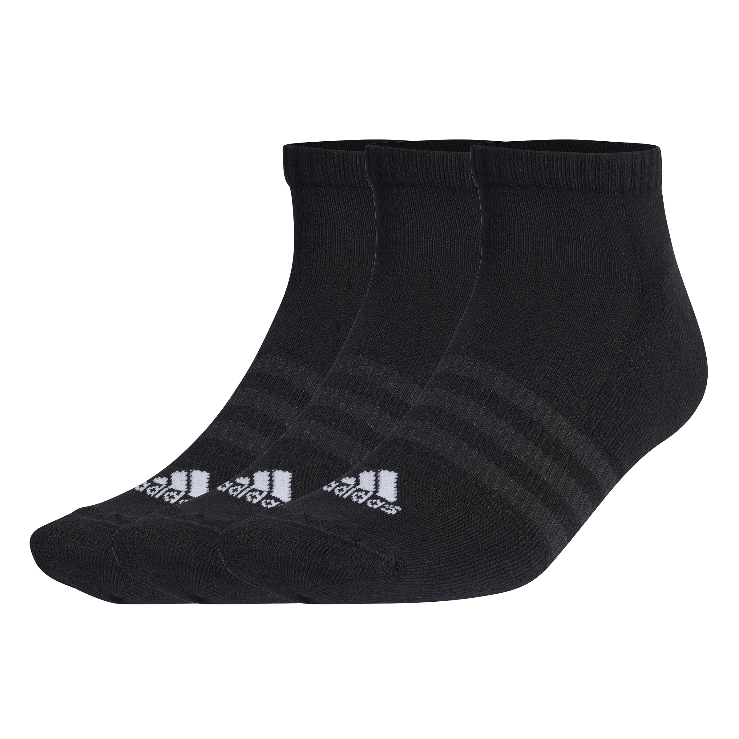 ADIDAS UNISEX CUSHIONED LOW-CUT SOCKS 3 PAIRS BLACK SOCKS