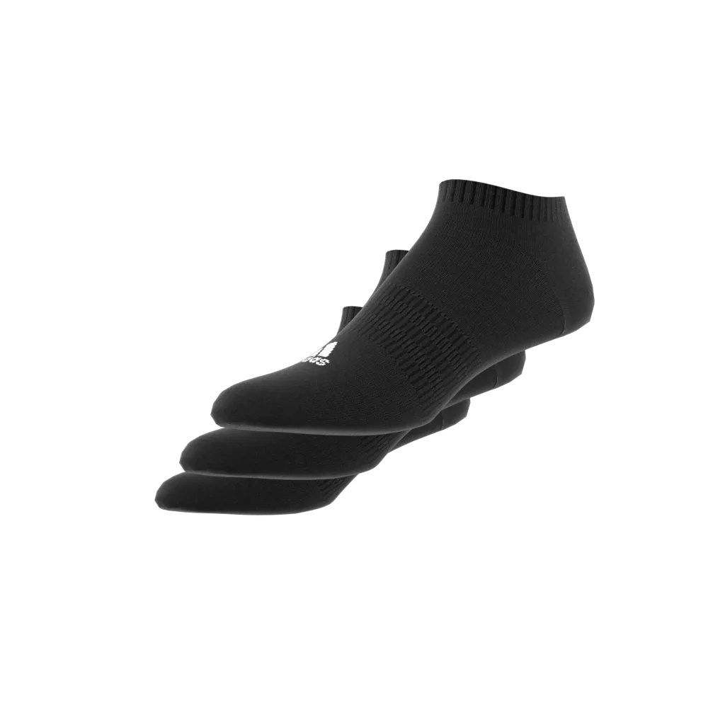 ADIDAS UNISEX CUSHIONED LOW-CUT SOCKS 3 PAIRS BLACK SOCKS