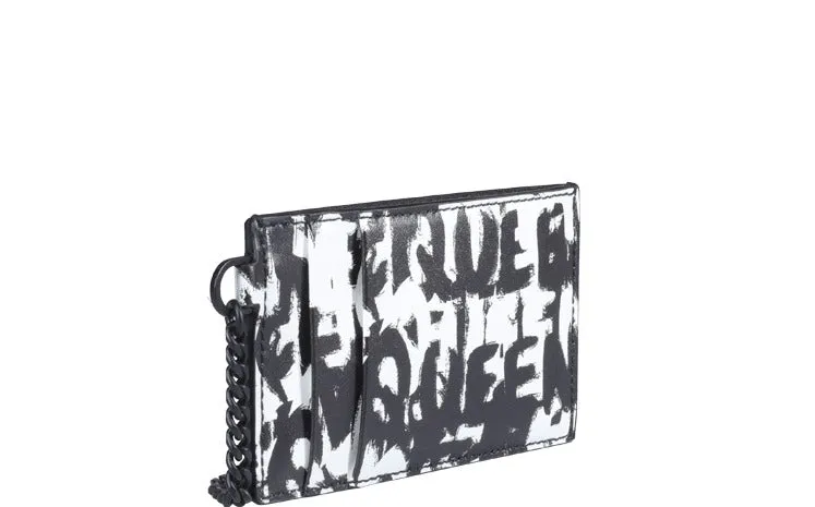 Alexander McQueen Graffiti Logo Print Card Holder