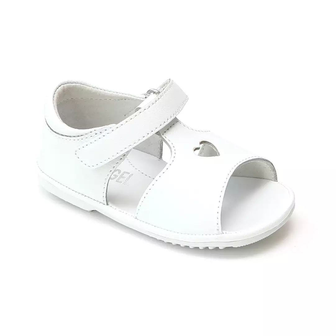 Angel Baby Girls Betsy Open Heart Leather Sandals