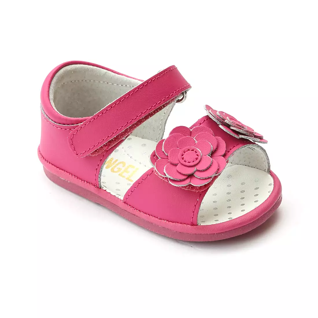 Angel Baby Girls Twin Flower Leather Sandal