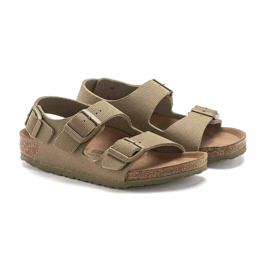 Birkenstock Boy's Milano Vegan Khaki Canvas