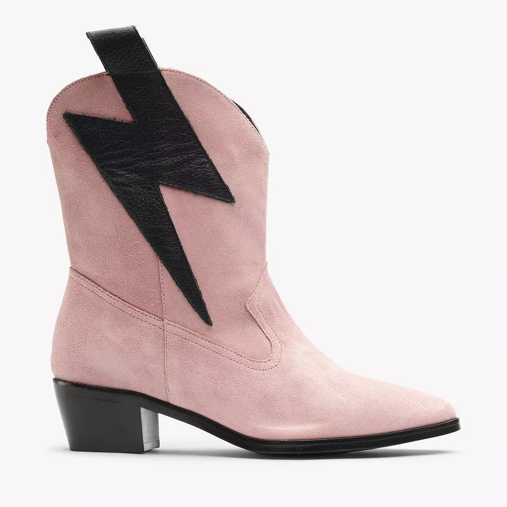 BOLT WESTERN SUEDE PINK/BLACK SUEDE - MADE TO ORDER