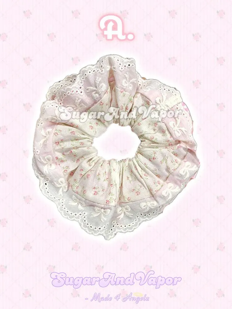 Coquette Girly Floral Hair Scrunchies