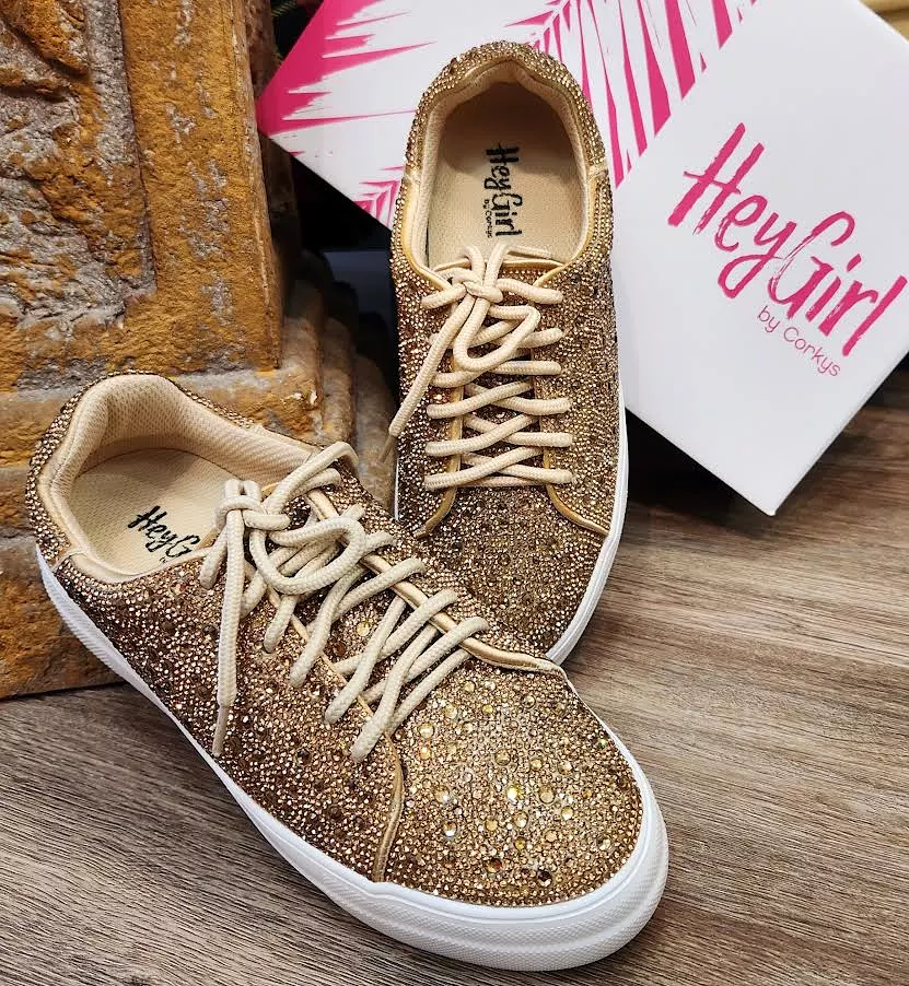 Corkys Hey Girl Bedazzle Rhinestones Sneakers