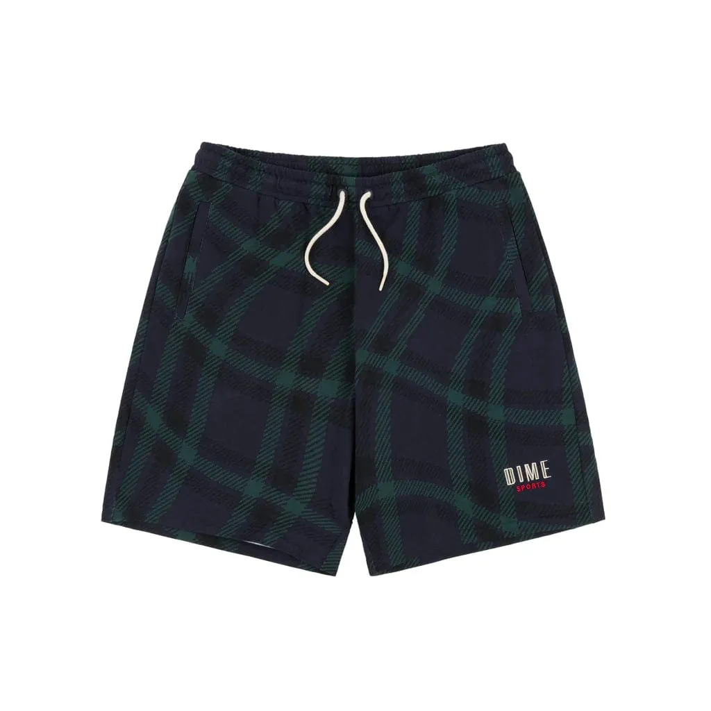 Dime MTL Plaid Fleece Shorts Navy