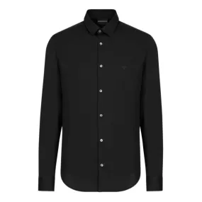 Emporio Armani - Slim Fit Stretch Poplin Shirt in Black