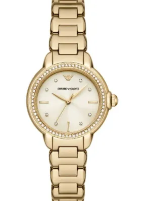 Emporio Armani - Women's Three-Hand Gold-Tone Stainless Steel Bracelet Watch