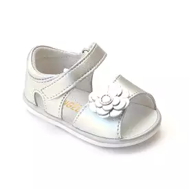 FINAL SALE - Angel Baby Girls Flower Leather Open Toe Sandals