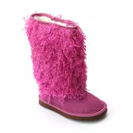 FINAL SALE - L'Amour Girls D990 Fuchsia Faux Shearling Boots