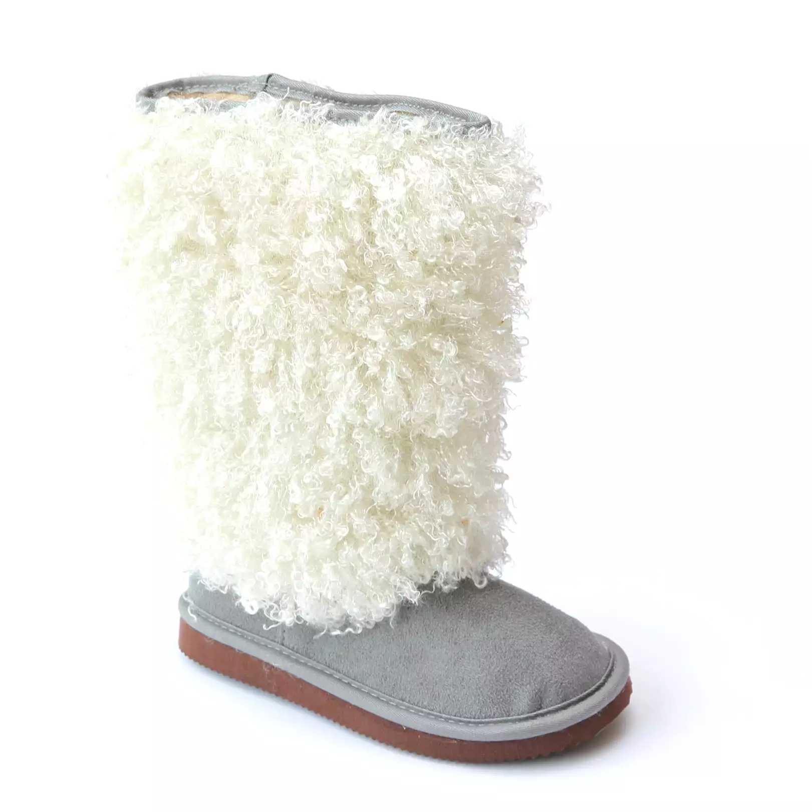 FINAL SALE - L'Amour Girls D990 Gray Faux Shearling Boots