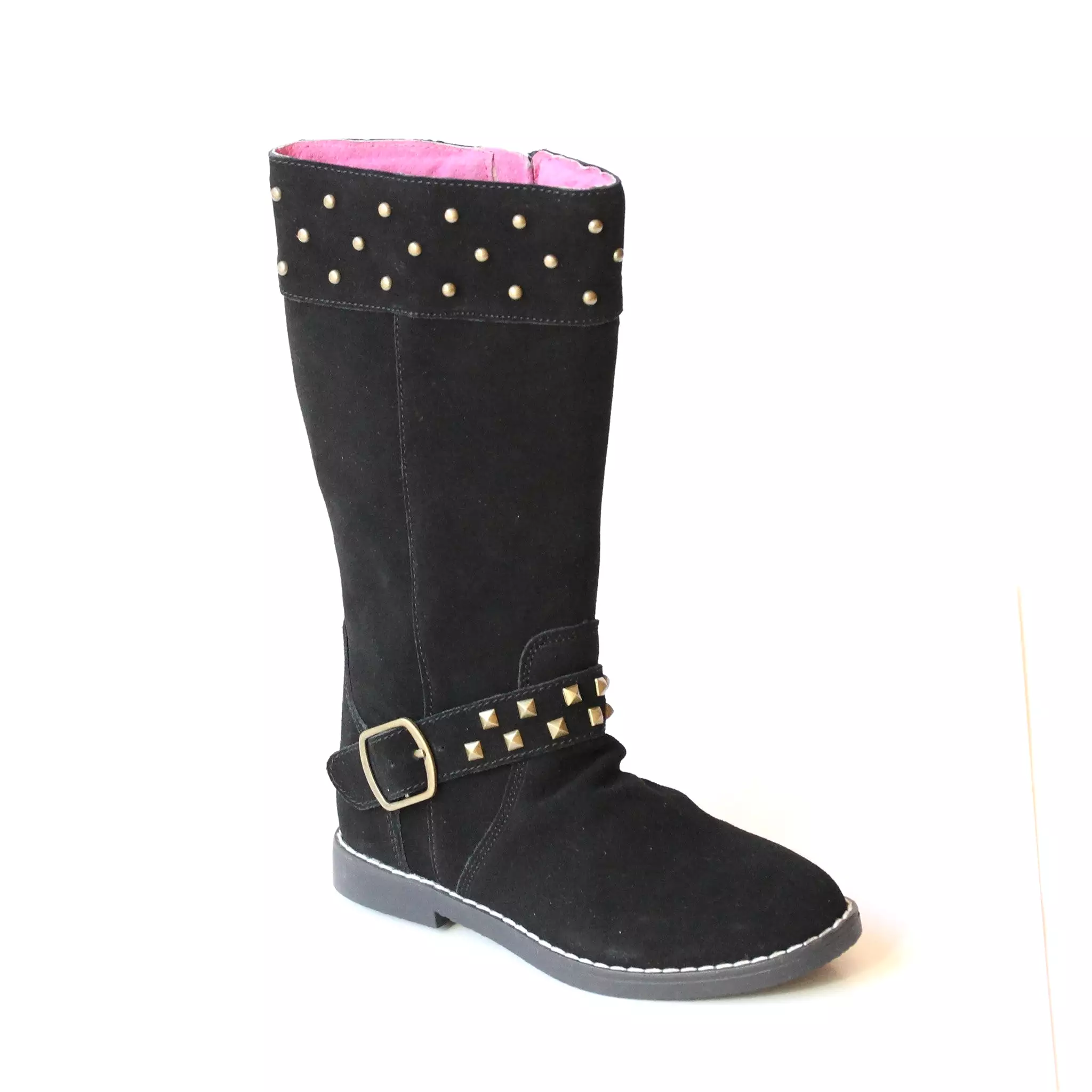 FINAL SALE - L'Amour Girls Studded Suede Tall Boots