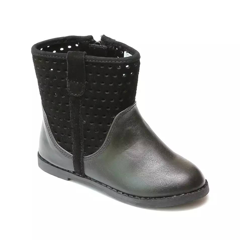 FINAL SALE - L'Amour Girls Suede Perforated Ankle Boots