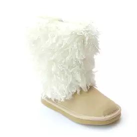 FINAL SALE - L'Amour Girls Tan Faux Shearling Boots