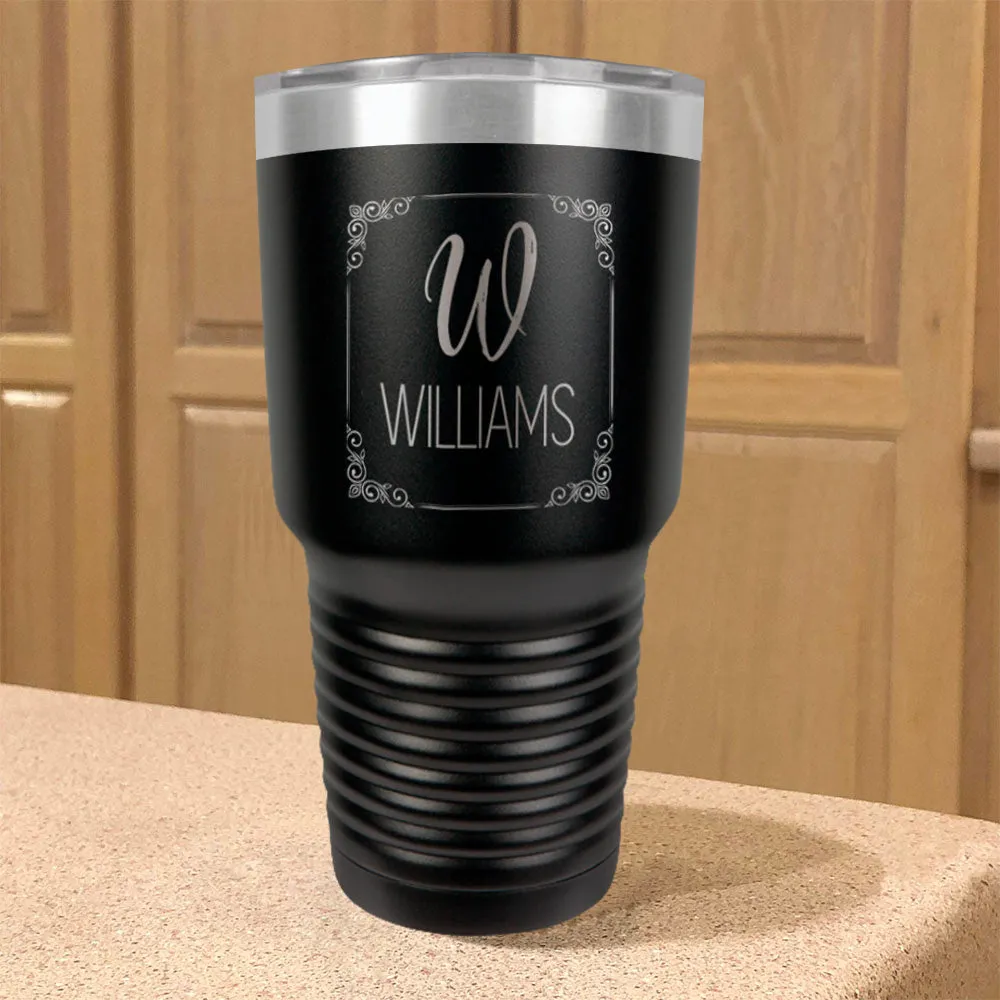 Framed Surname Personalized Stainless Steel Tumbler