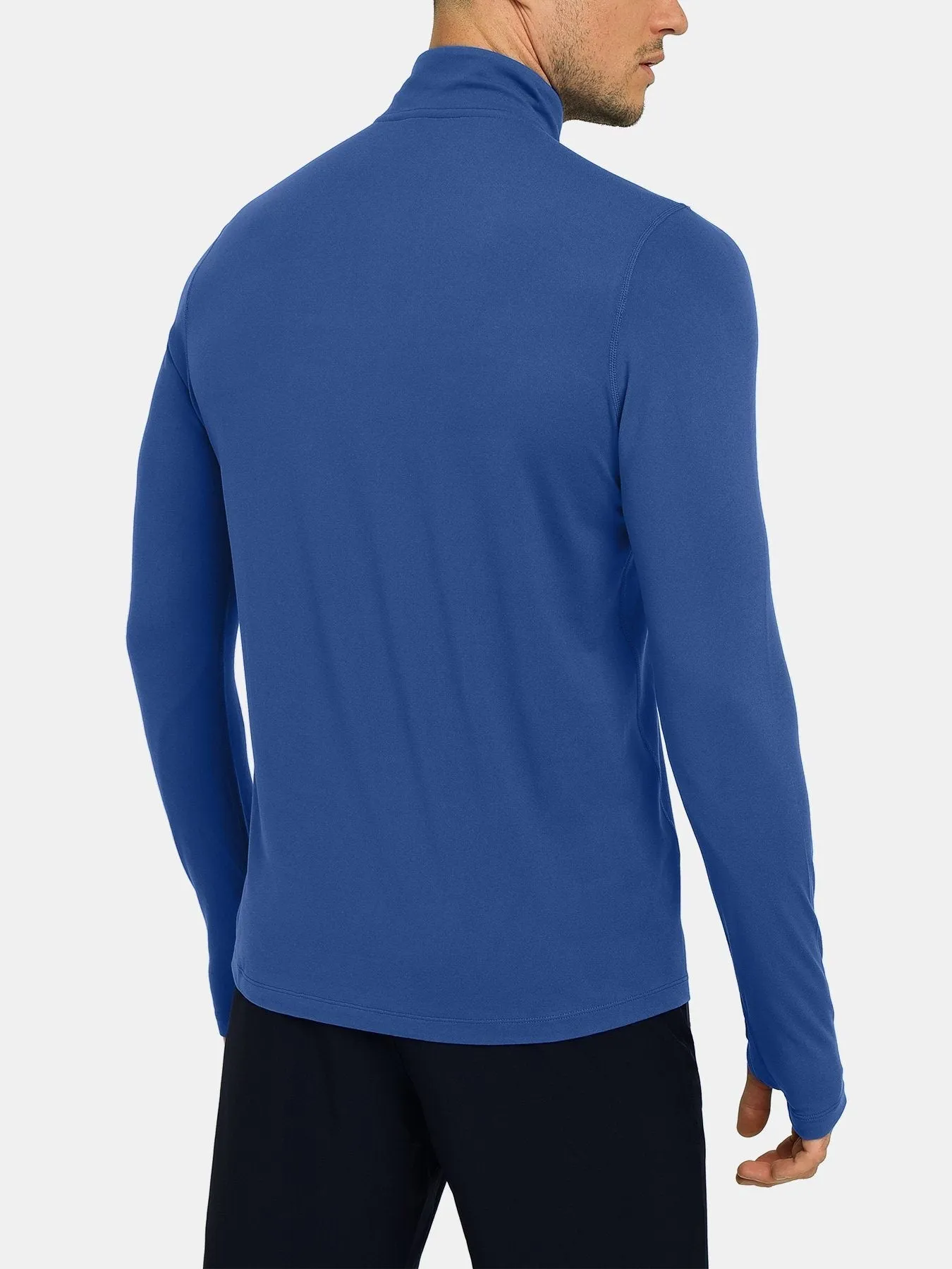 Fusion Half Zip Running Top For Men With Thumbholes & Chest Zip Pocket