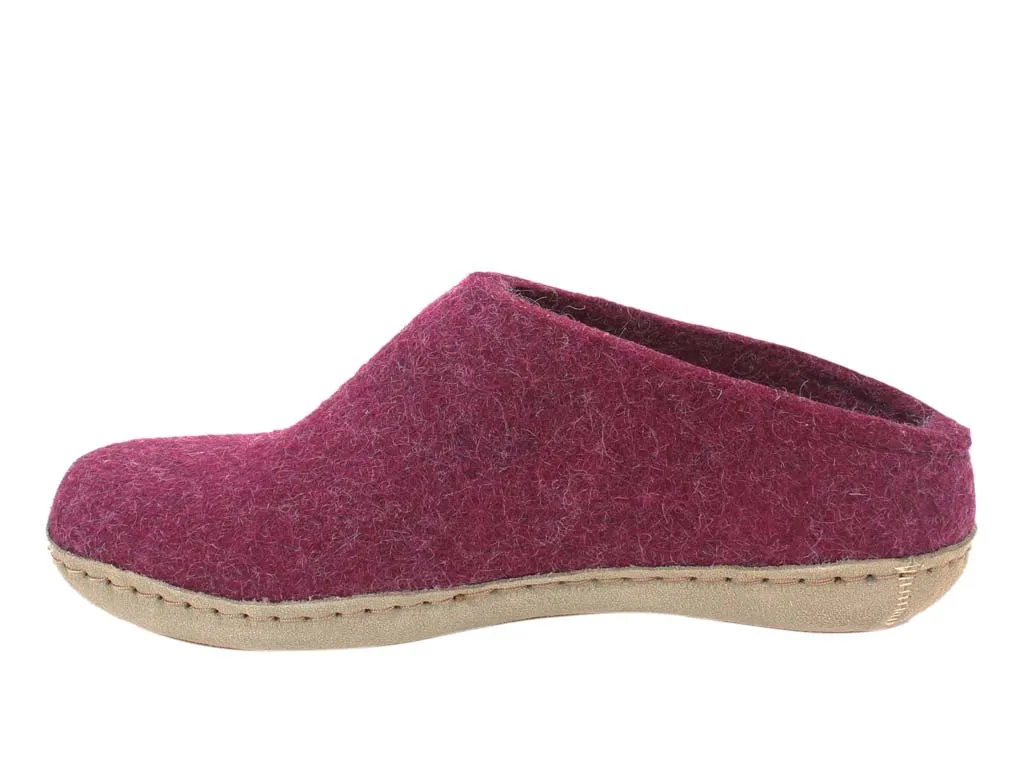 Glerups Slippers open heel Cranberry