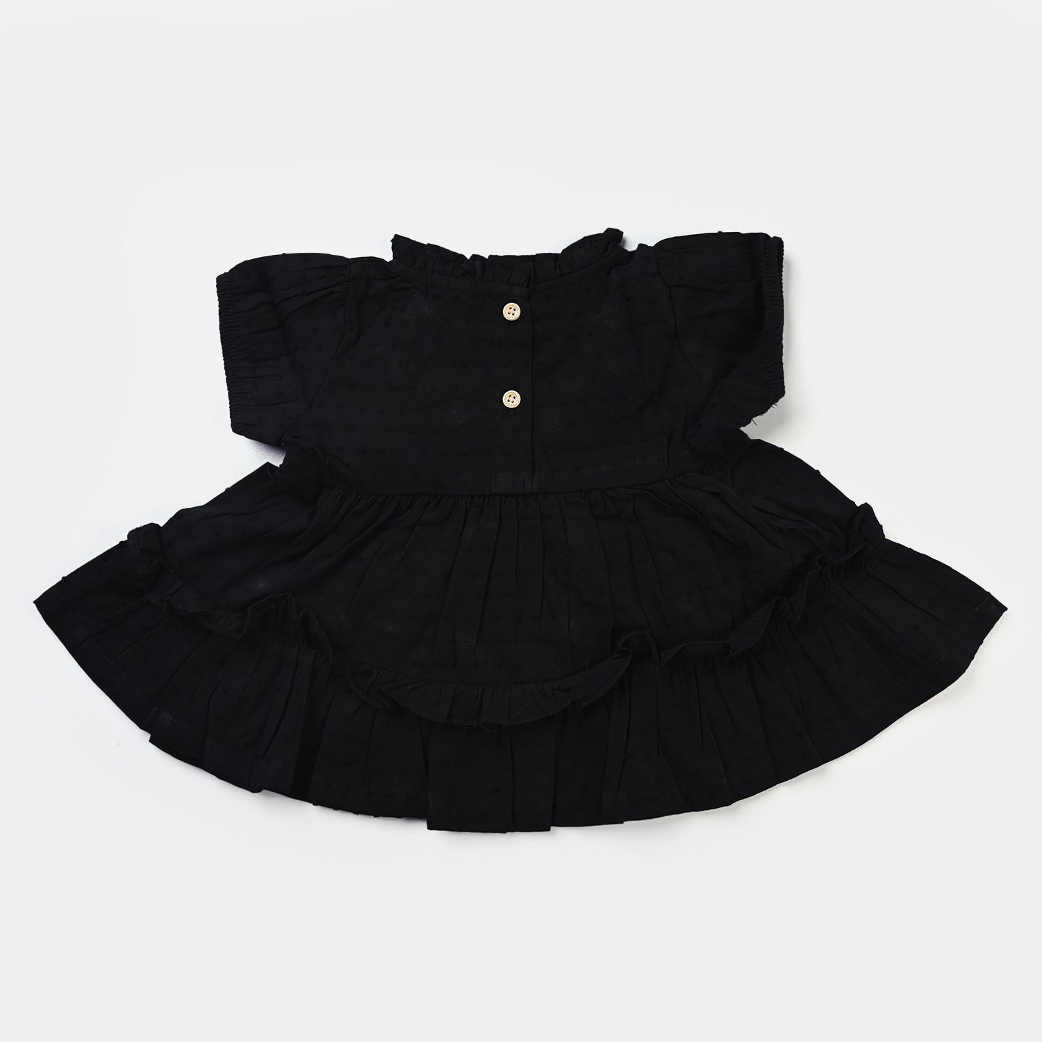 Infant Girls Jacquard Frock -BLACK