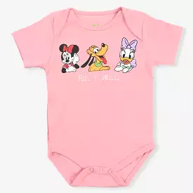 Infant Unisex Basic Romper Full Of Smile-Candy Pink