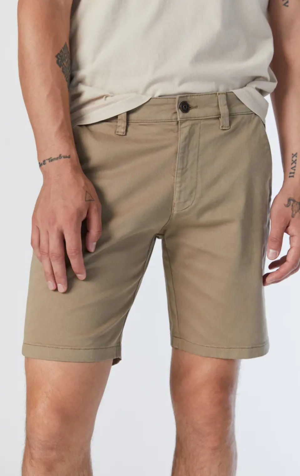 JACOB CROP GREIGE TWILL SHORTS