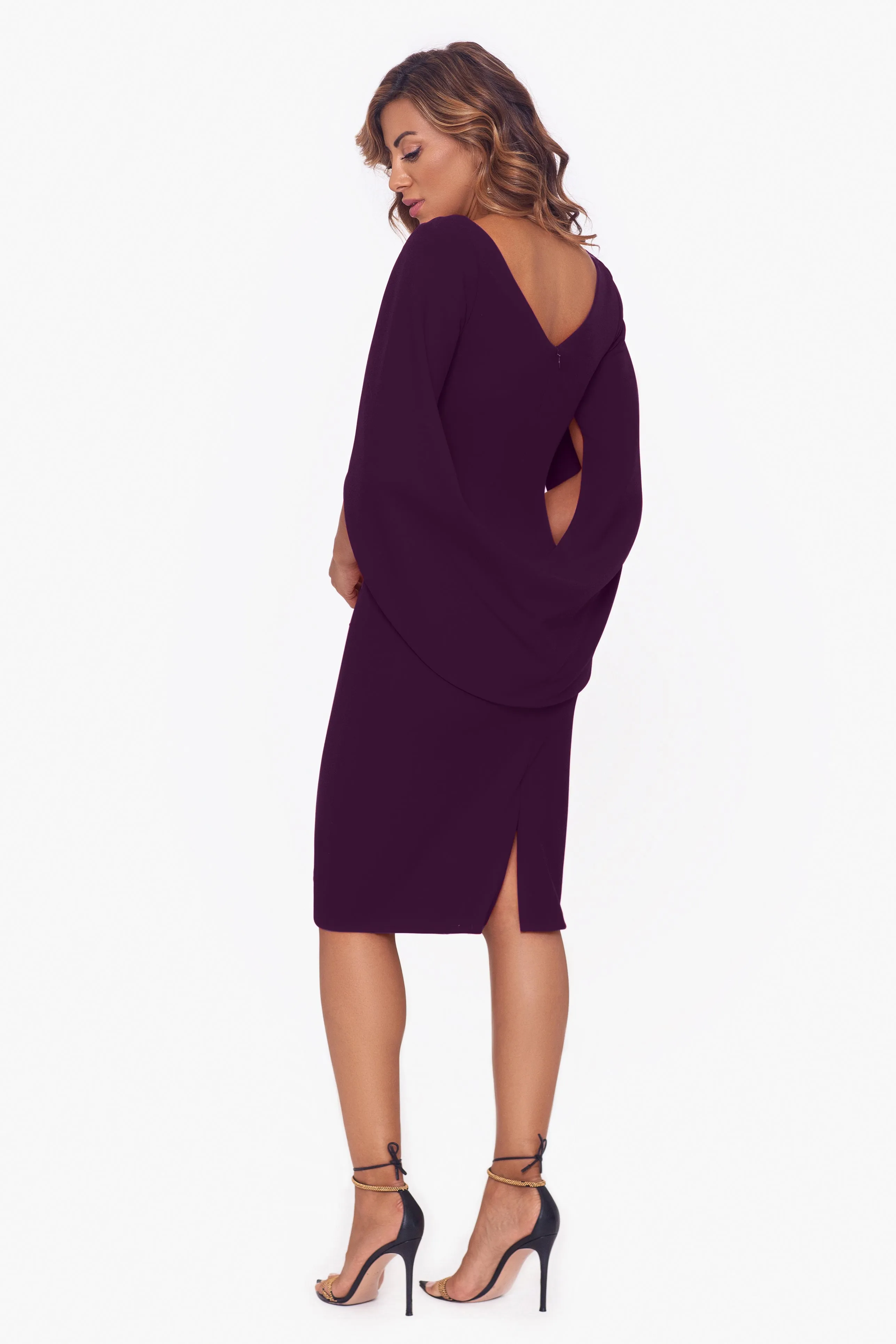 Jordan Short Scuba Crape Draped Back Dress