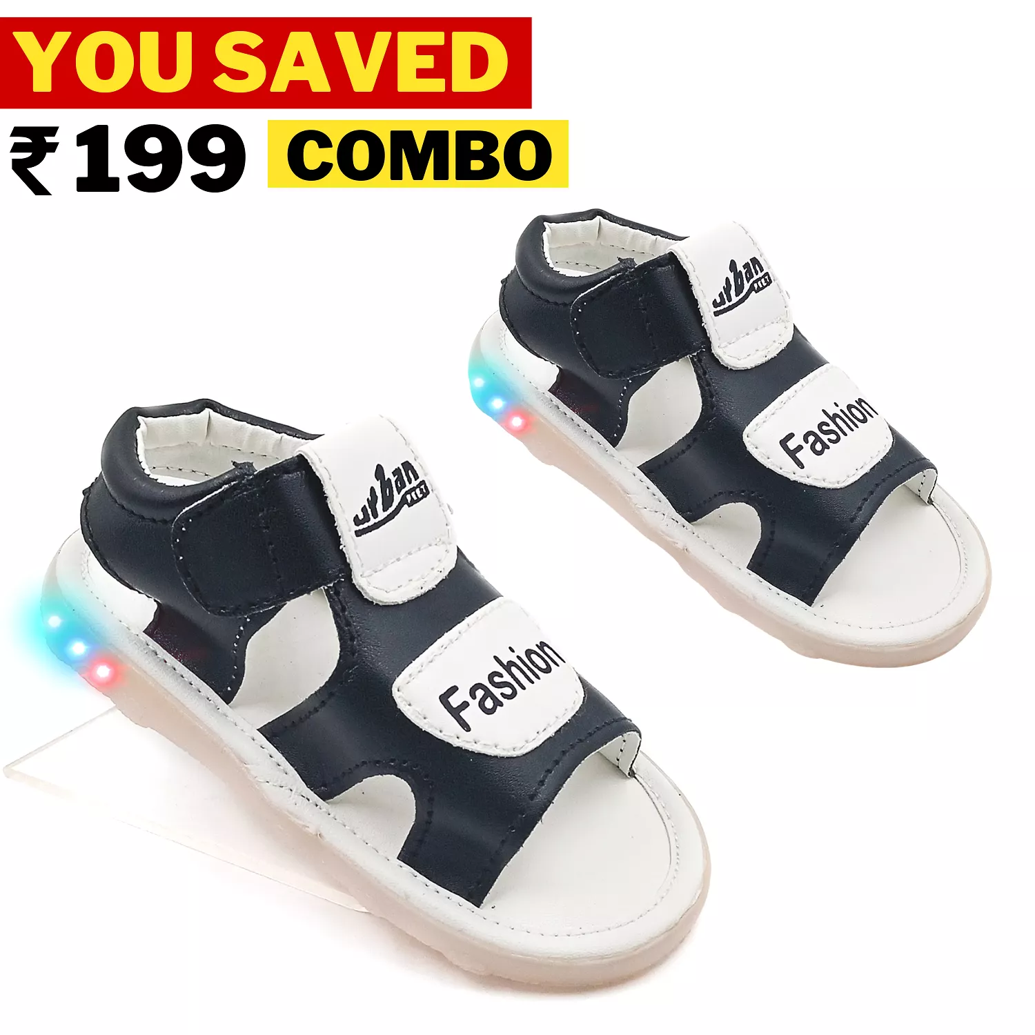 LED Floaters Sandals Combo | Black & White (Qnty 2)