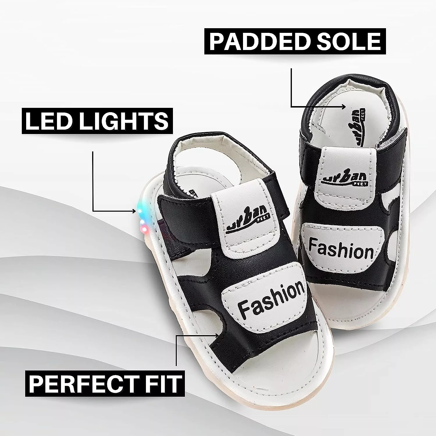 LED Floaters Sandals Combo | Black & White (Qnty 2)