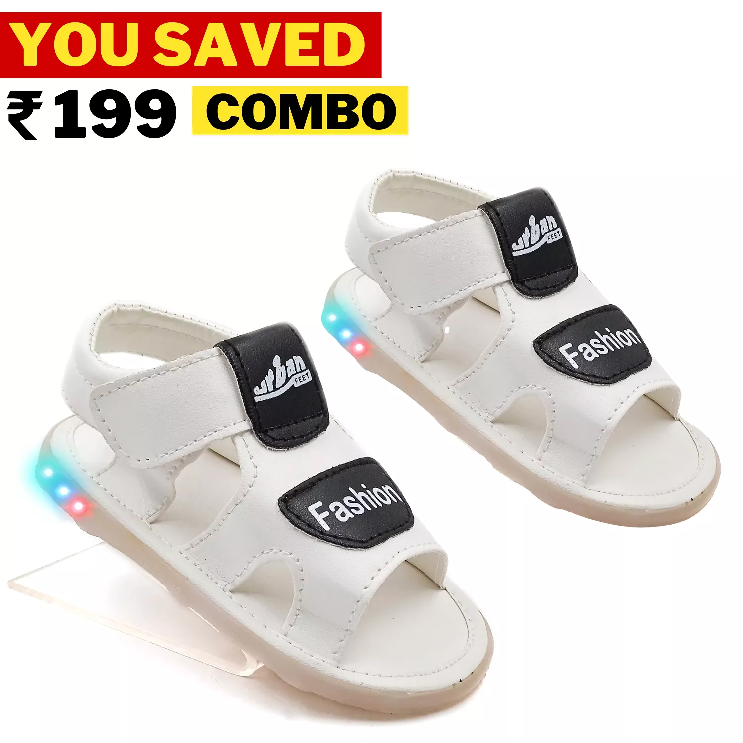 LED Floaters Sandals Combo | Black & White (Qnty 2)