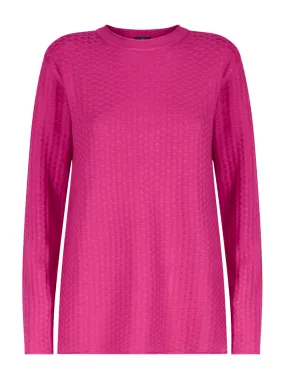 Maglia girocollo in filato Winter Basic - Fuchsia Purple