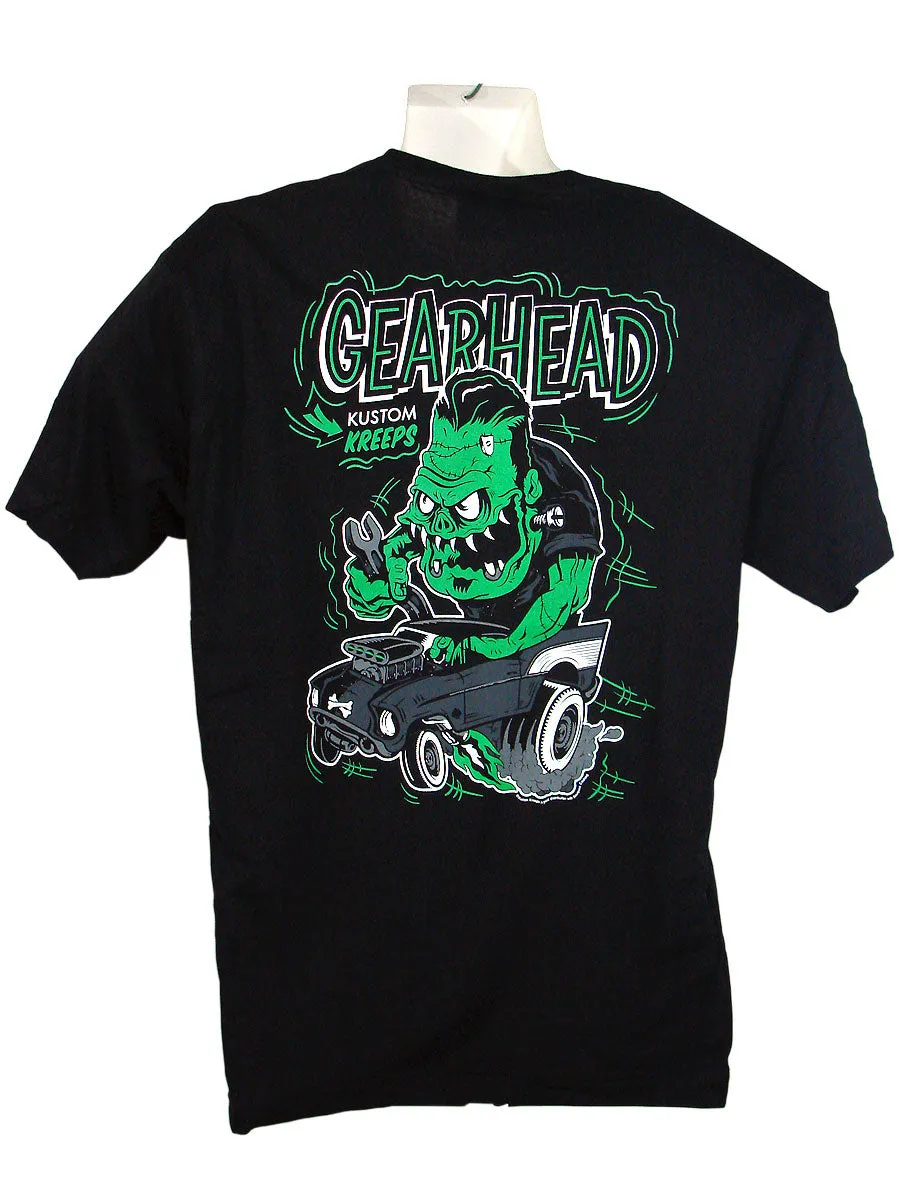 Men's Black T-Shirt Gear Head