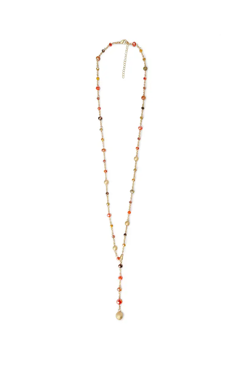 MYA ACCESSORIES | Collana lunga con pietre arancio