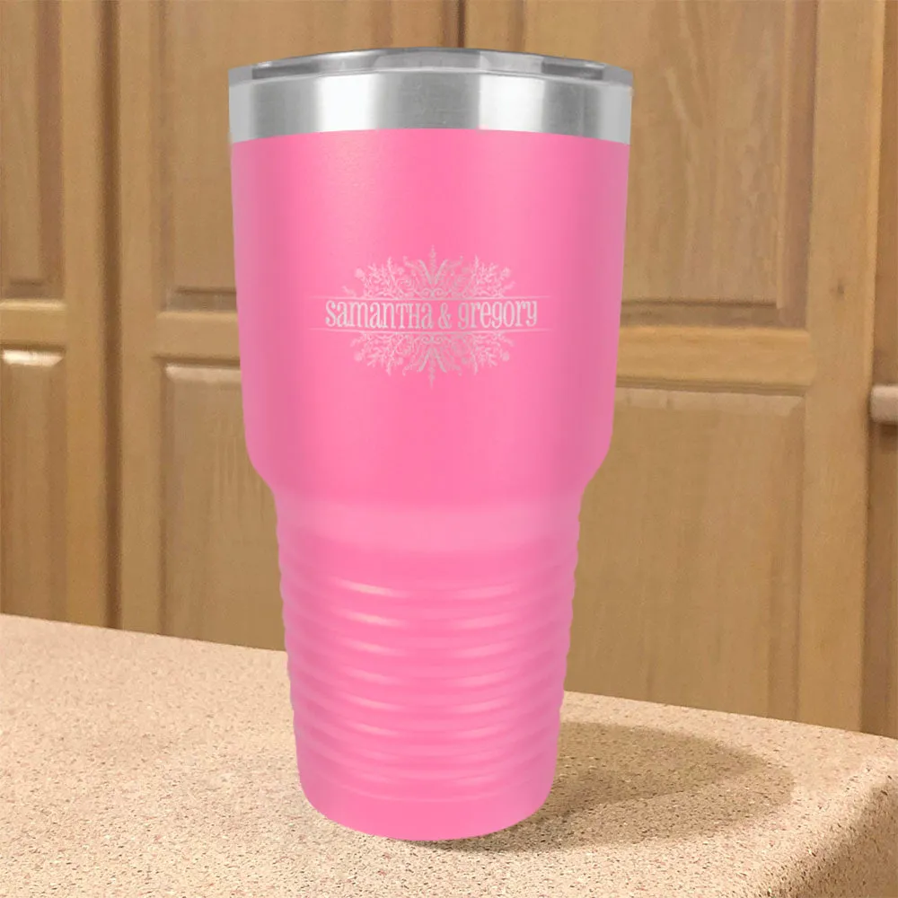 Newlywed Flora Personalized Stainless Steel Tumbler