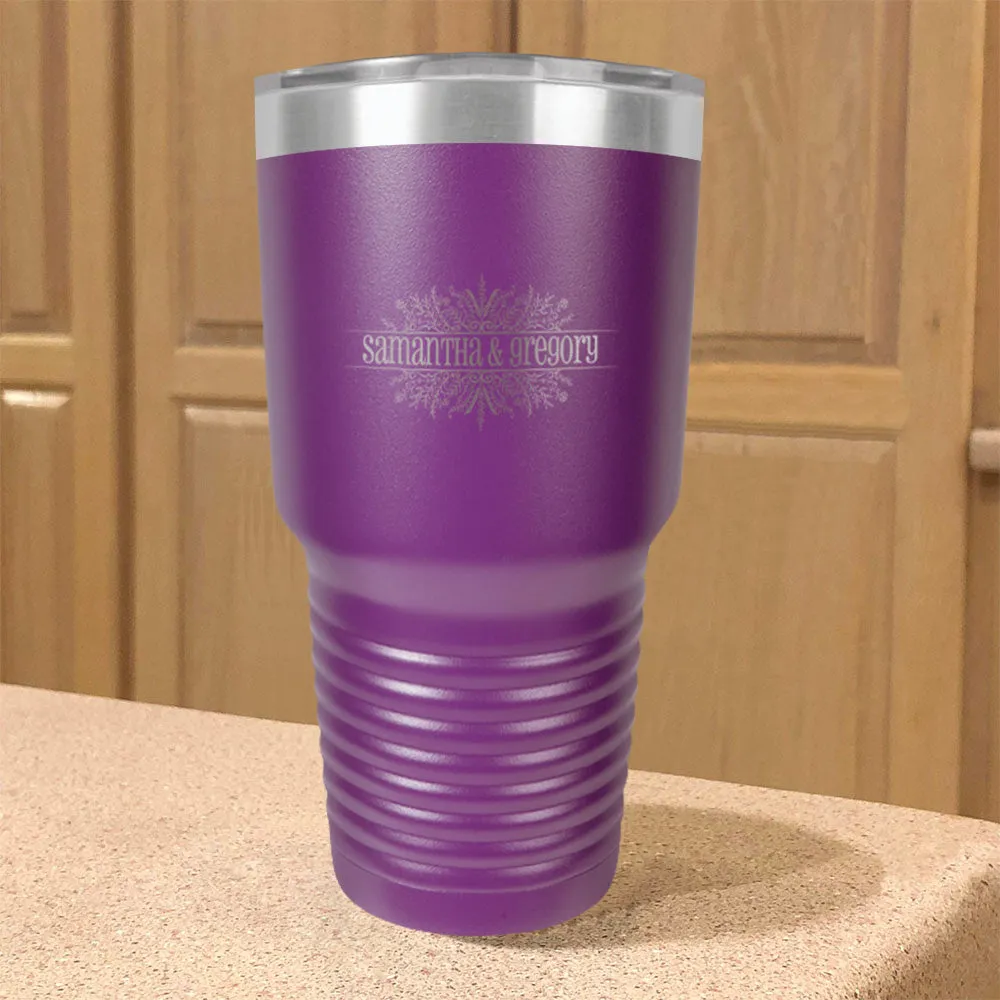 Newlywed Flora Personalized Stainless Steel Tumbler