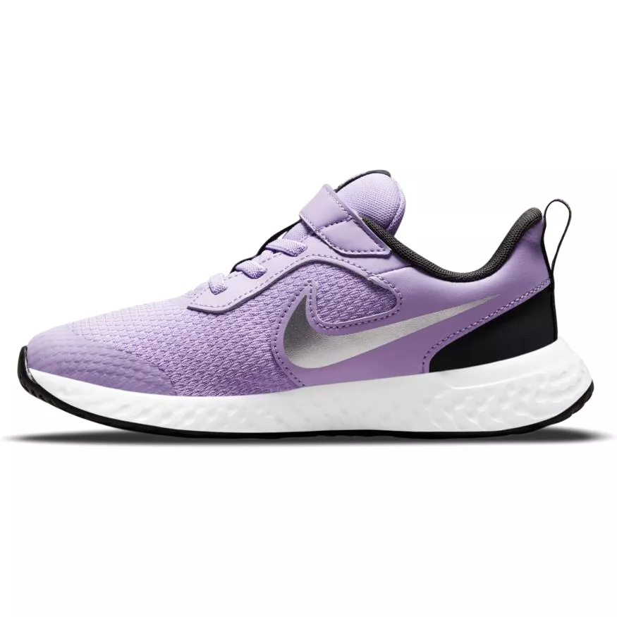 Nike Lilac/Metallic Silver Revolution 5 Children’s Sneaker