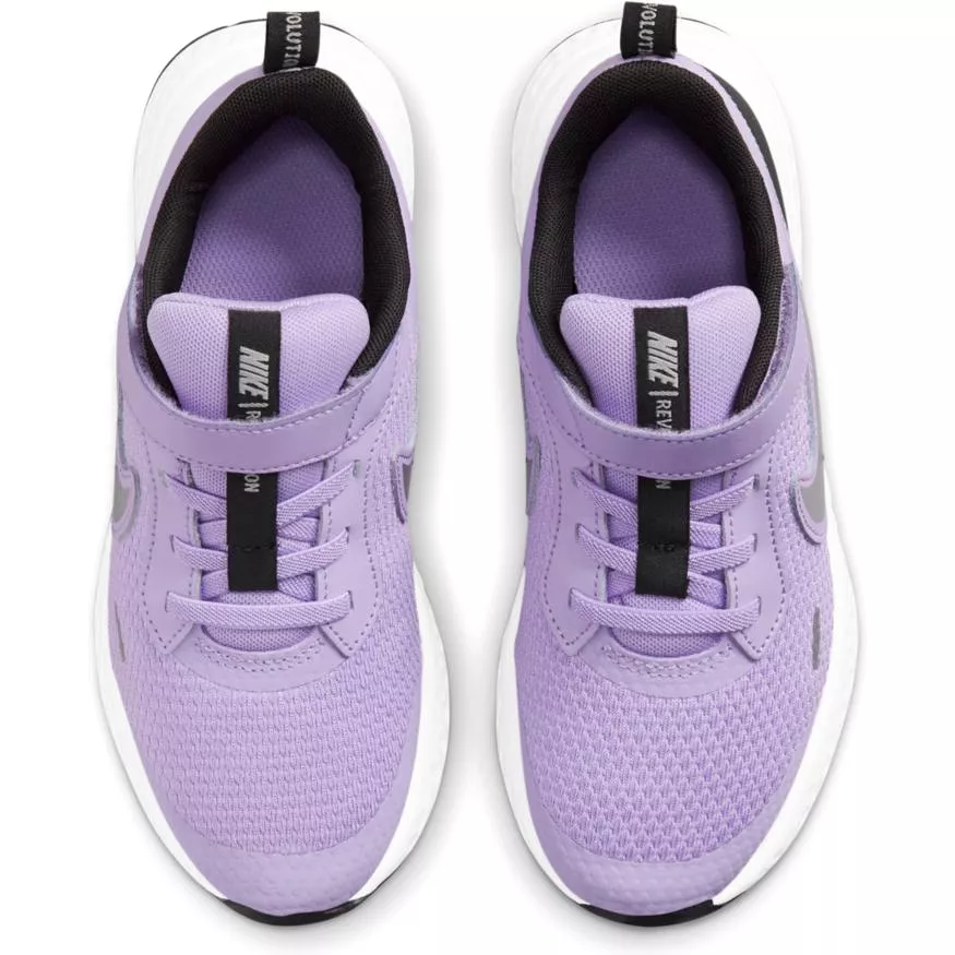 Nike Lilac/Metallic Silver Revolution 5 Children’s Sneaker