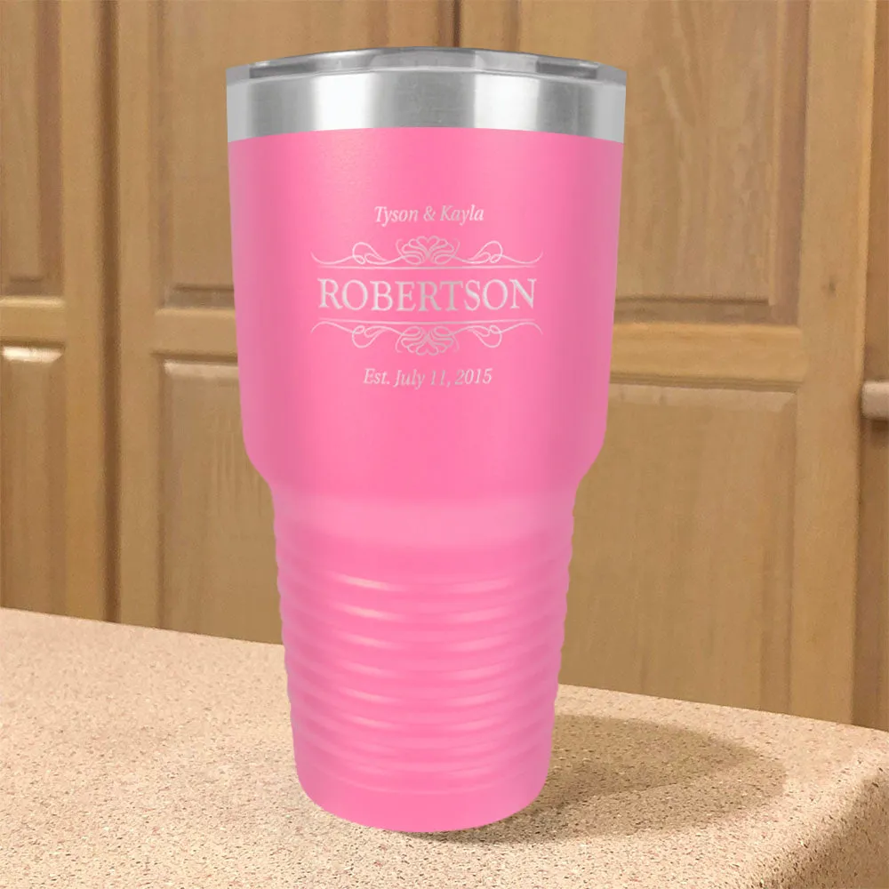 Personalized Stainless Steel Tumbler Family EST Couple