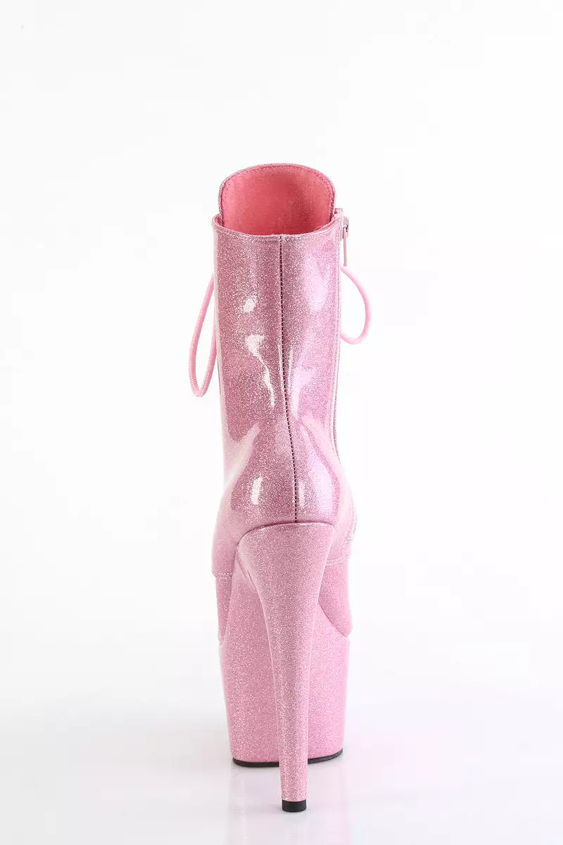 Pleaser USA Adore-1020GP 7inch Pleaser Boots - Baby Pink Glitter