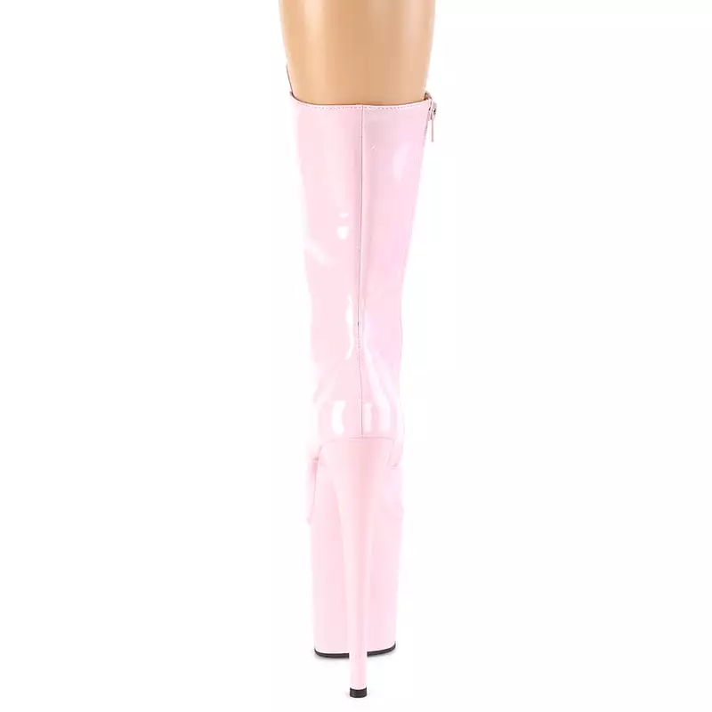 Pleaser USA Flamingo-1050 8inch Pleaser Boots - Patent Baby Pink