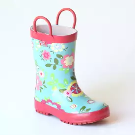 Pluie Pluie Girls RB - FP Blue Floral Rain Boots