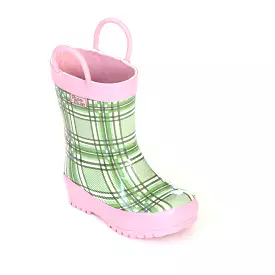 Pluie Pluie Girls RB - GP Green Plaid Rain Boots