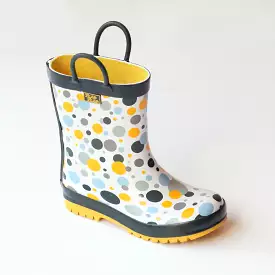 Pluie Pluie Girls Three Tone Multi Dot Rain Boots