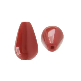 Preciosa Crystal Gemcolor Pearl, Pear 10x6mm, Cranberry (1 Piece)