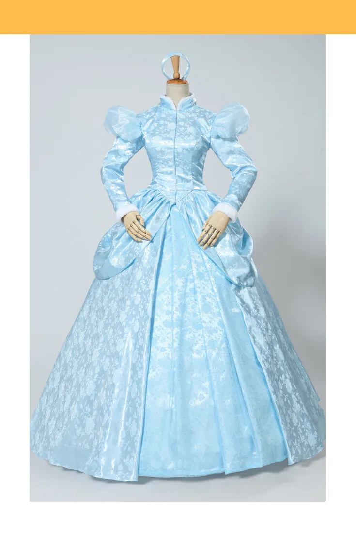 Princess Cinderella Winter Cosplay Costume In Brocade Satin