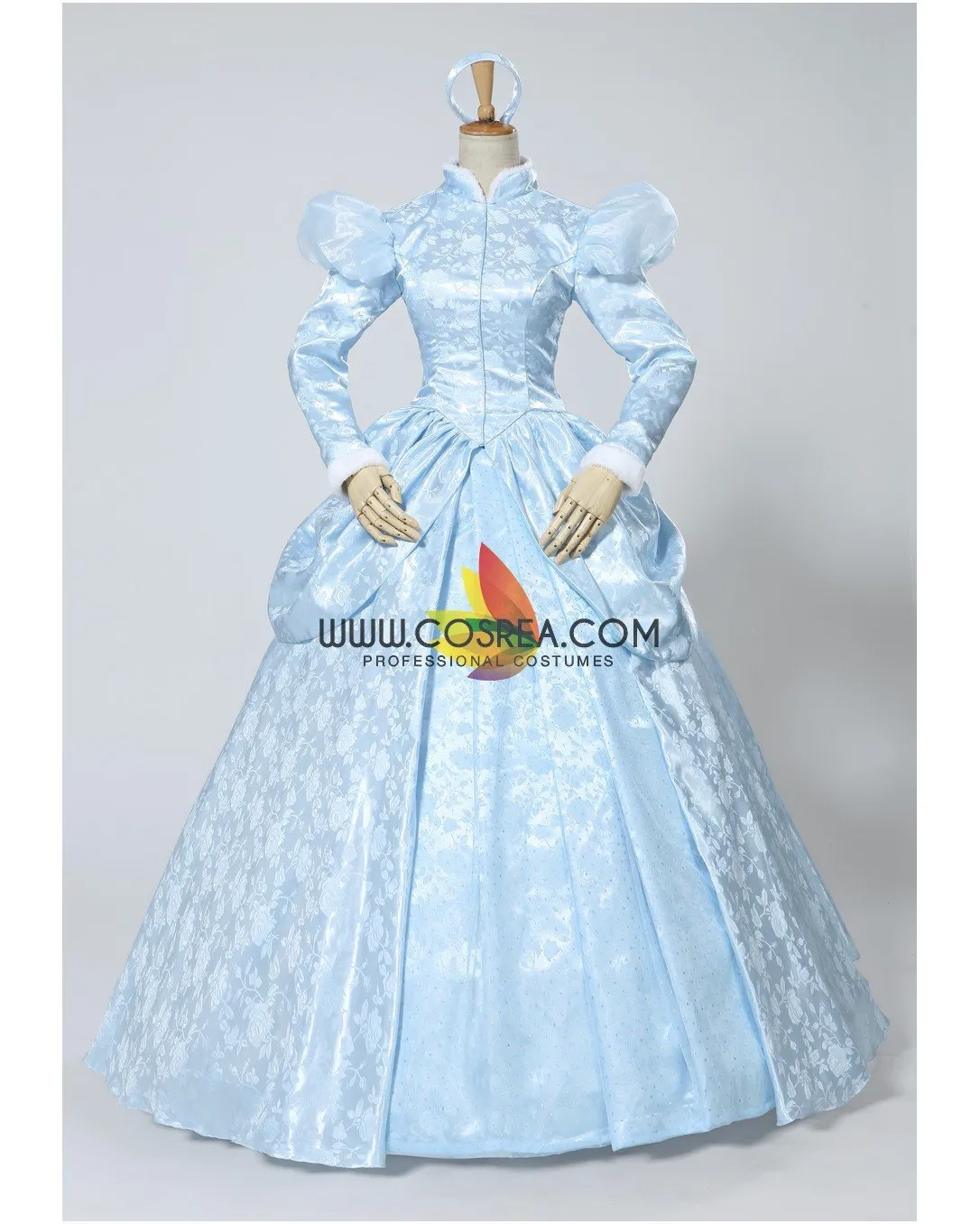 Princess Cinderella Winter Cosplay Costume In Brocade Satin