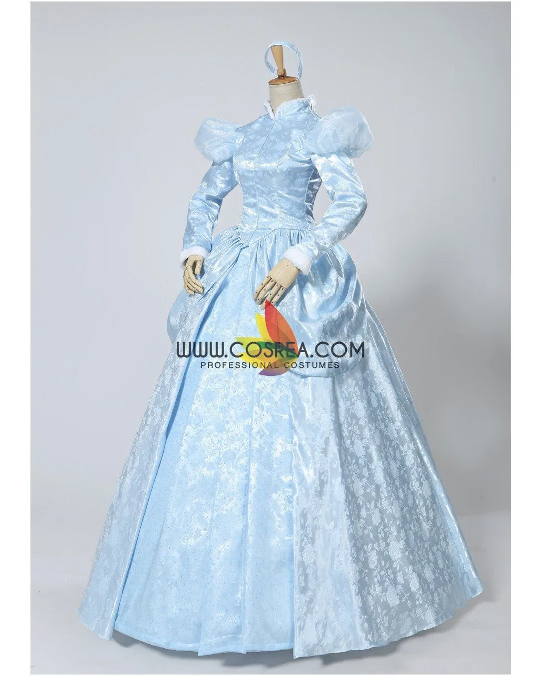 Princess Cinderella Winter Cosplay Costume In Brocade Satin